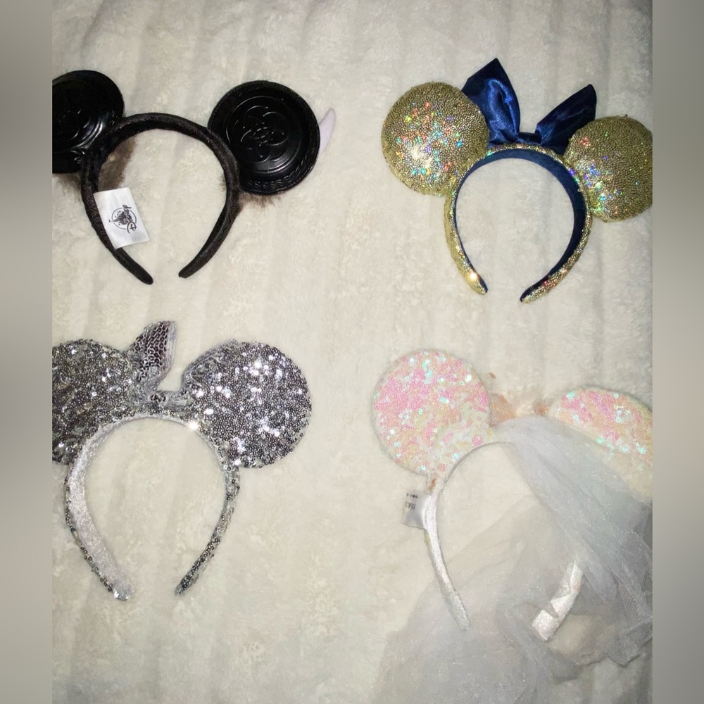 DISNEY World PARKS Adult Minnie Mickey Mouse Ears Headband Epcot Norway Bride - Picture 4 of 13